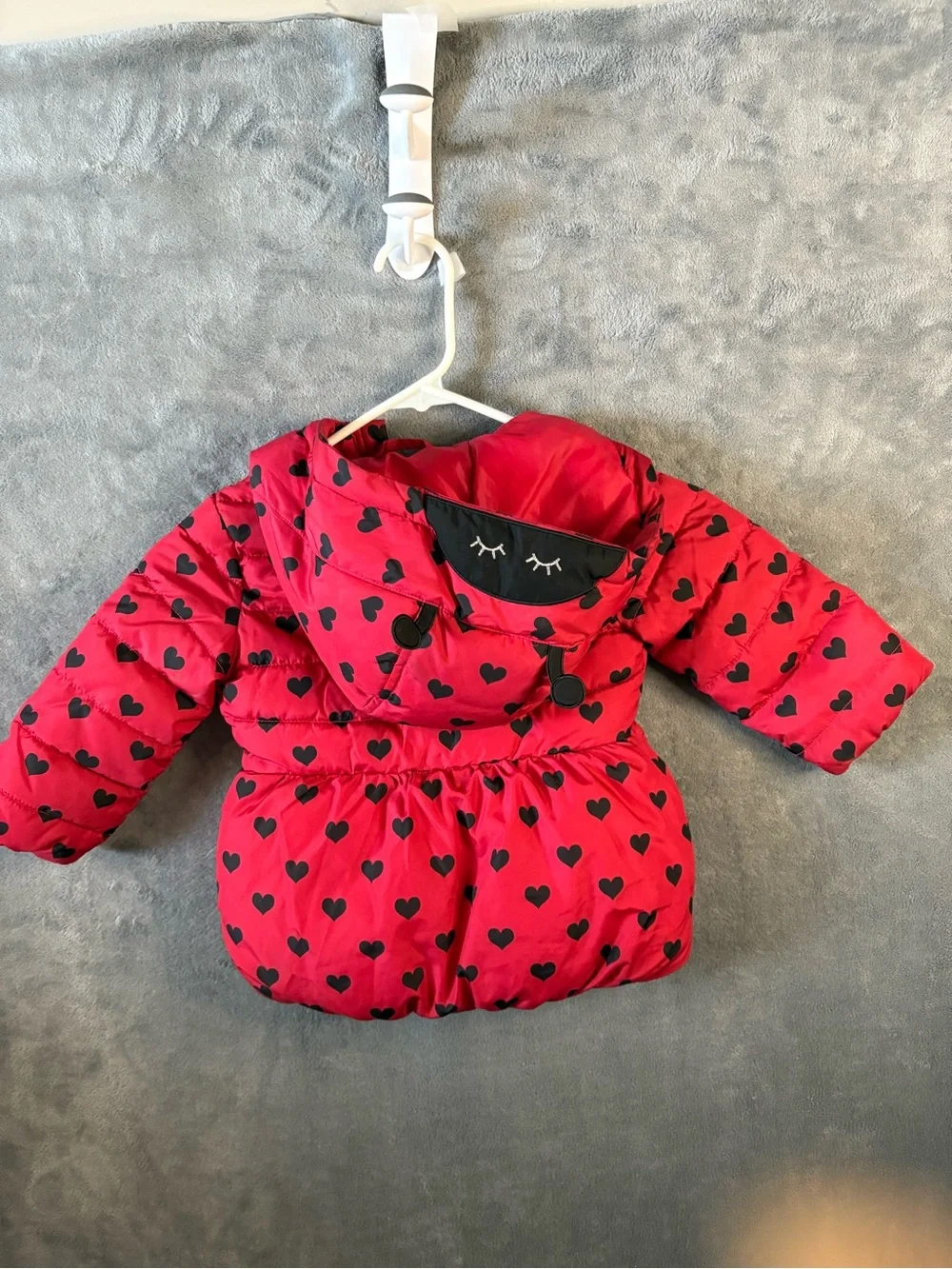 The Children's Place Red Jacket with Black Heart Print